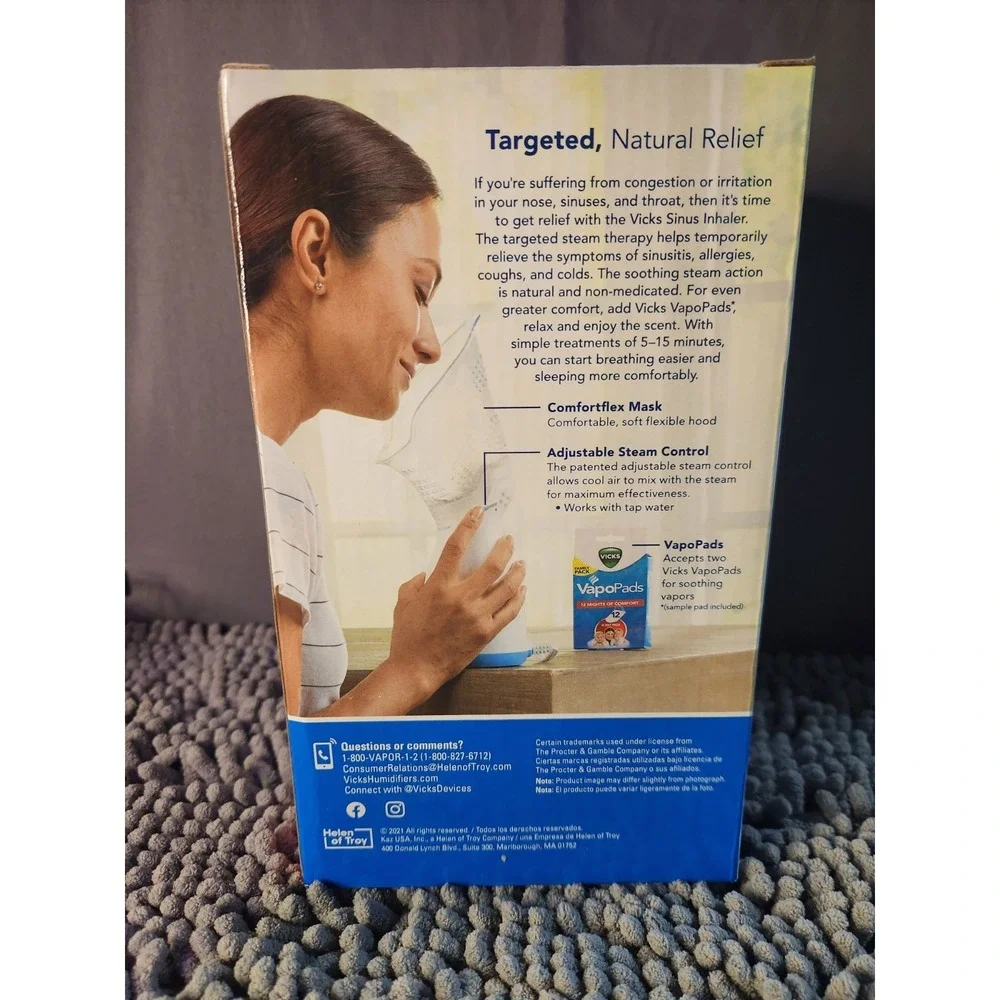 Vicks Sinus Inhaler, Non-Medicated Steam Relief, Helps With Sinus Congestion~NEW